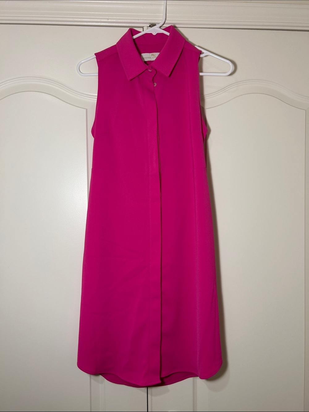 Amanda Uprichard Logan Sleeveless Collared Shirt Dress - Picture 2 of 6